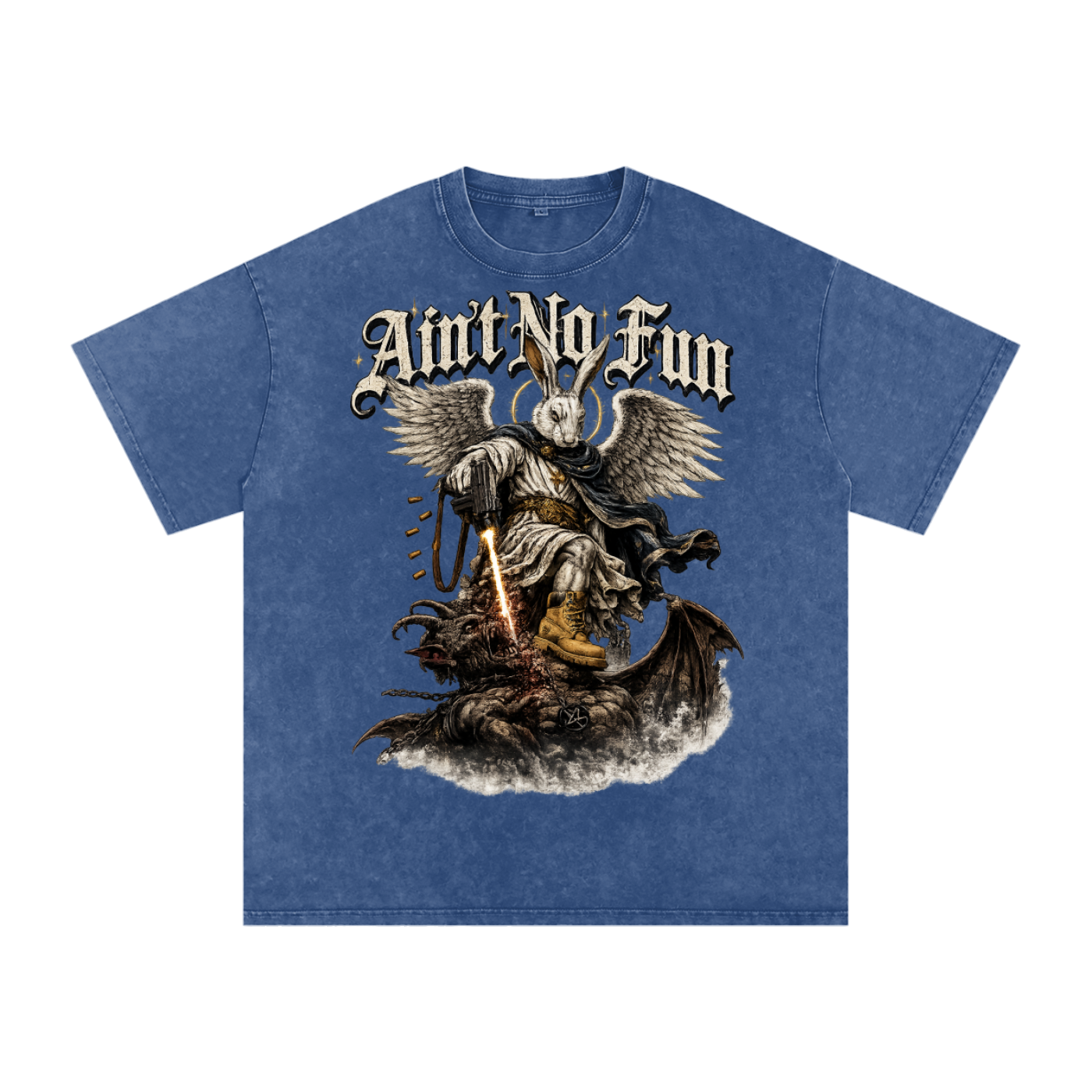 NEW RABBIT Snow Washed Oversized Cotton T-Shirt
