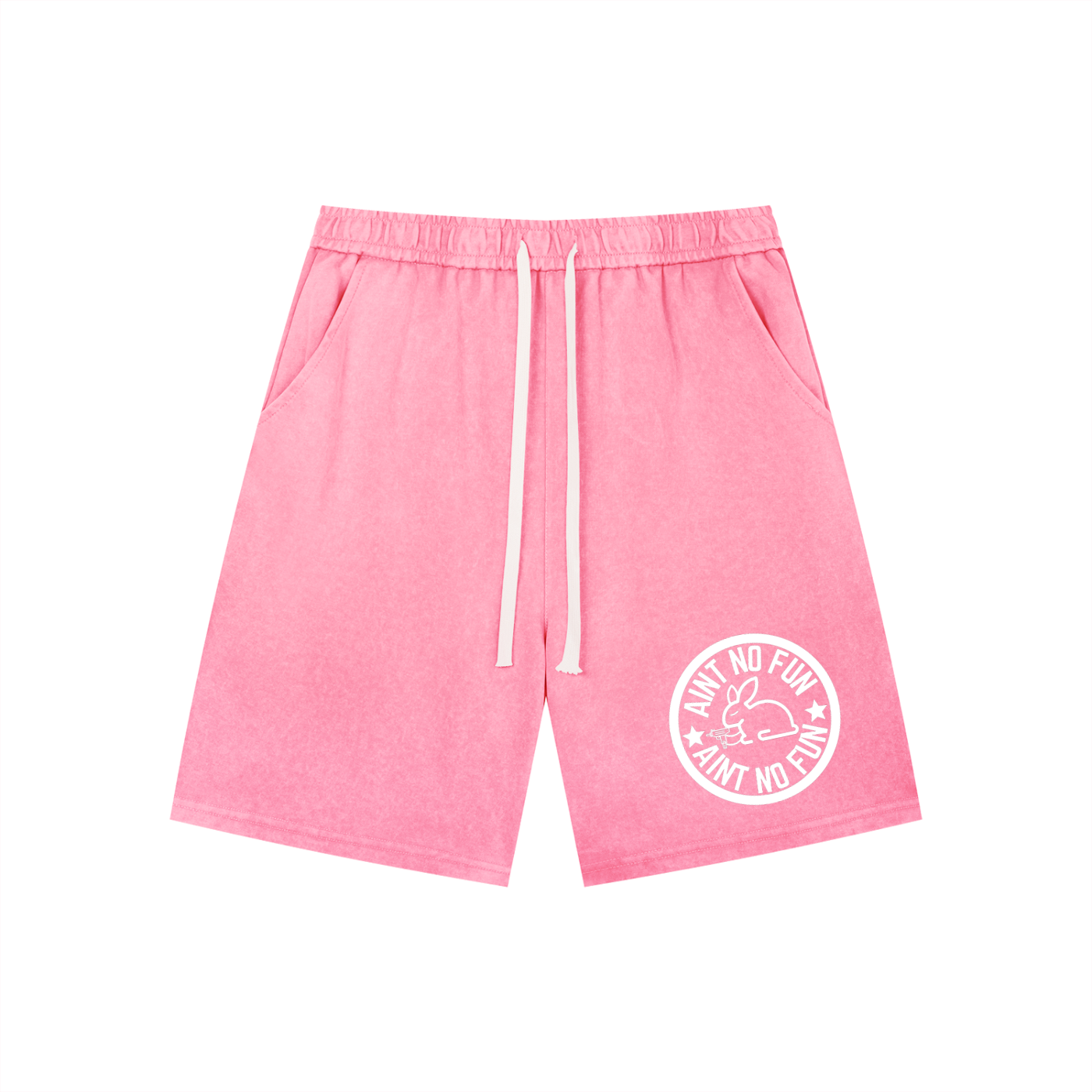 AIN'T NO FUN Men’s (*SIZE UP FOR BEST FIT *)Vintage Wash Drawstring Shorts