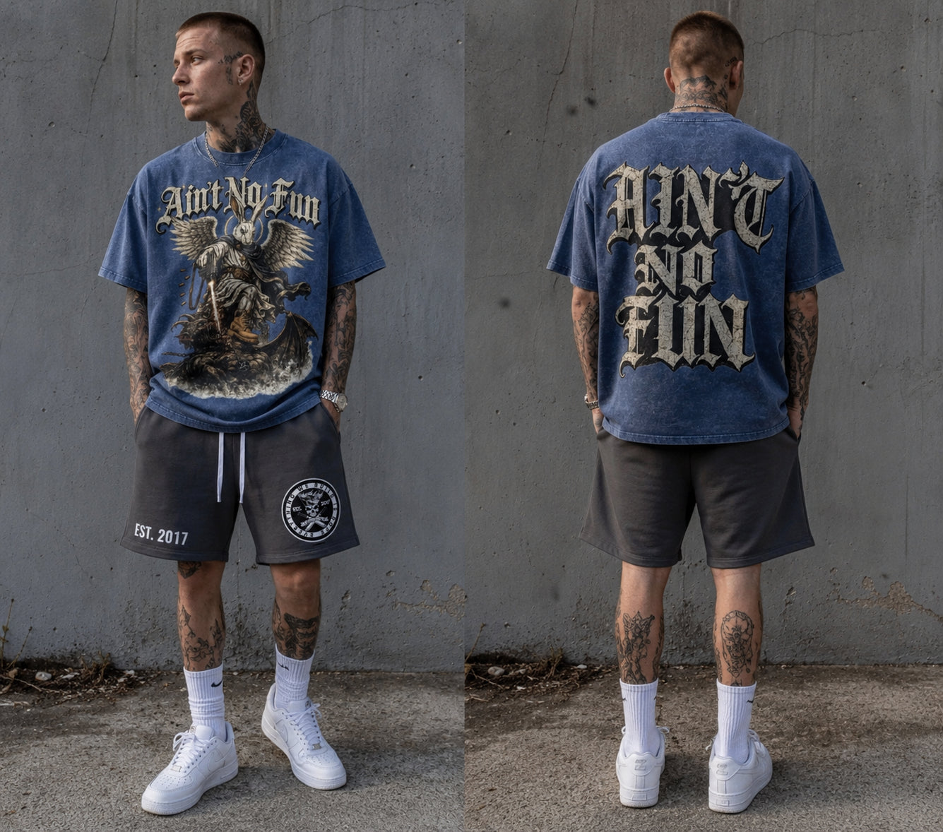 NARCOTECHS (*SIZE UP FOR BEST FIT *)Fade Raw Edge Cotton Shorts (*SIZE UP FOR BEST FIT*)