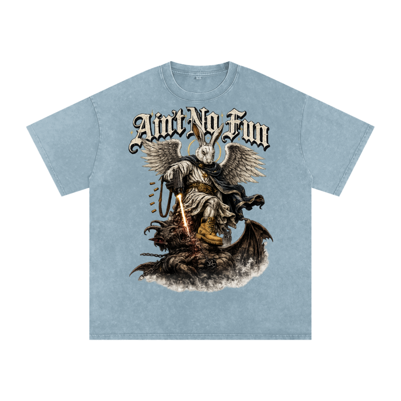 NEW RABBIT Snow Washed Oversized Cotton T-Shirt