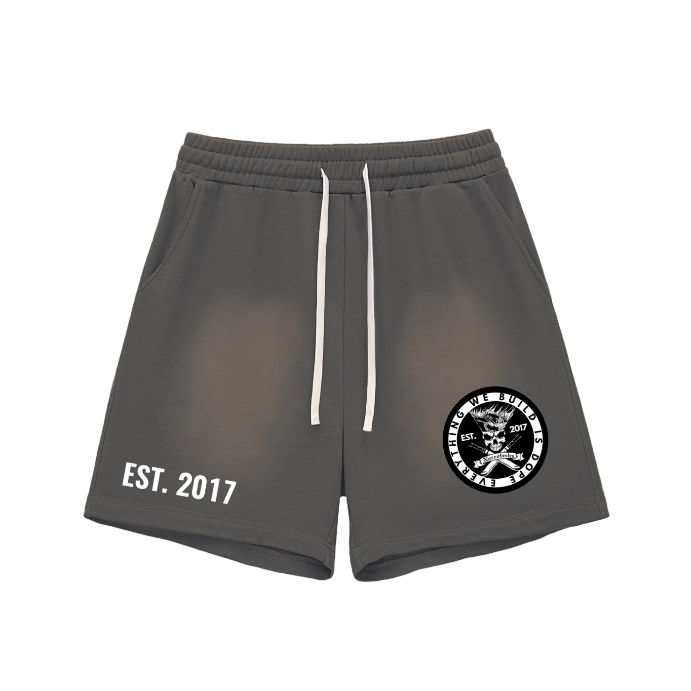 NARCOTECHS (*SIZE UP FOR BEST FIT *)Fade Raw Edge Cotton Shorts (*SIZE UP FOR BEST FIT*)