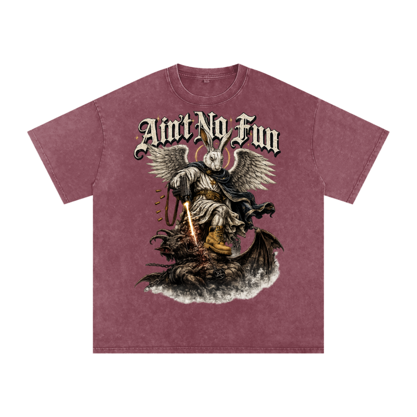 NEW RABBIT Snow Washed Oversized Cotton T-Shirt