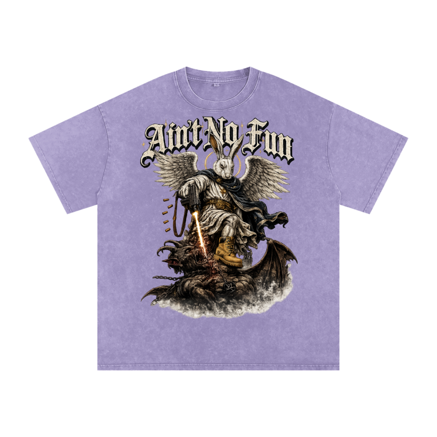 NEW RABBIT Snow Washed Oversized Cotton T-Shirt