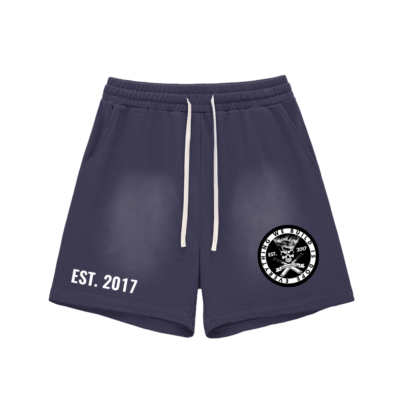 NARCOTECHS (*SIZE UP FOR BEST FIT *)Fade Raw Edge Cotton Shorts (*SIZE UP FOR BEST FIT*)