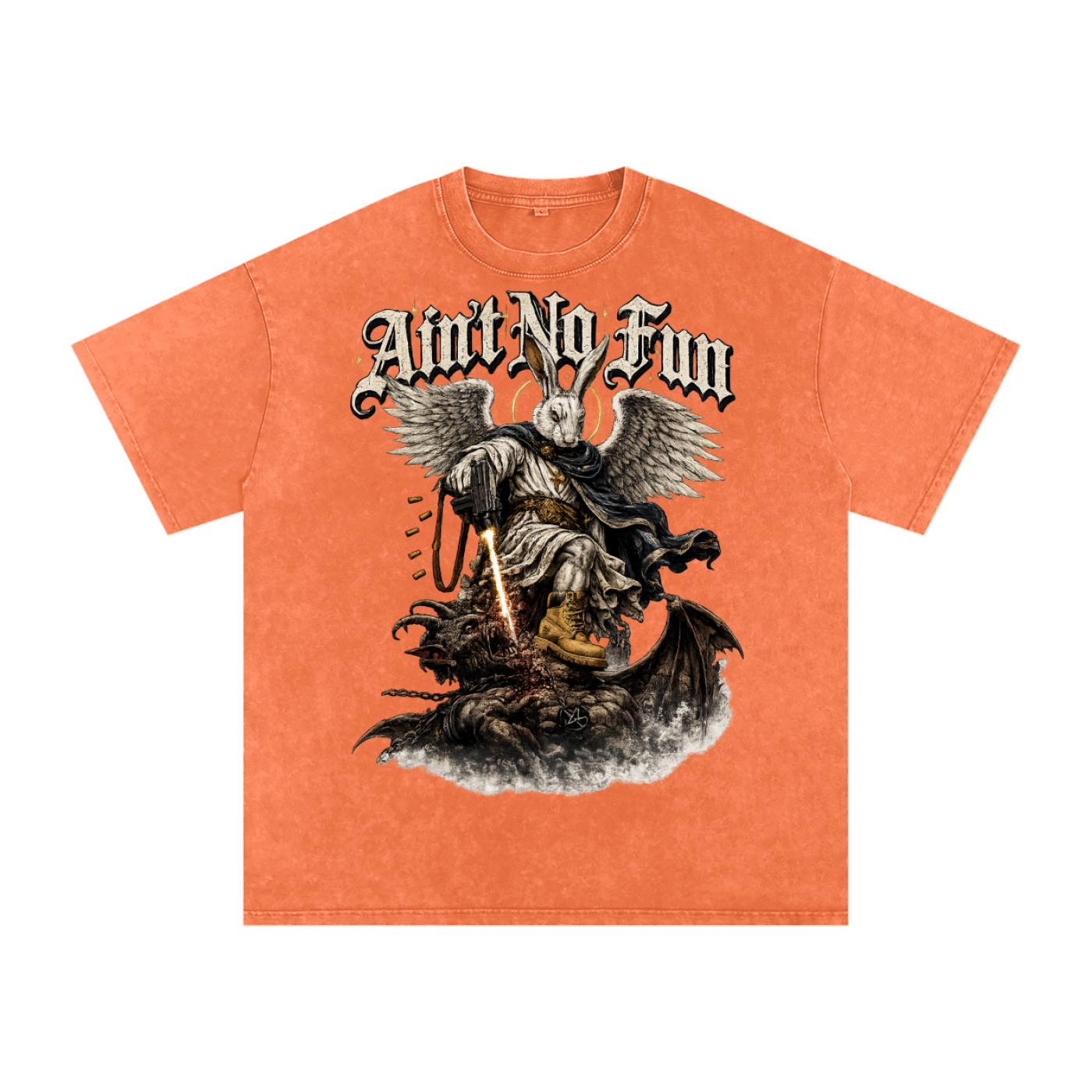 NEW RABBIT Snow Washed Oversized Cotton T-Shirt