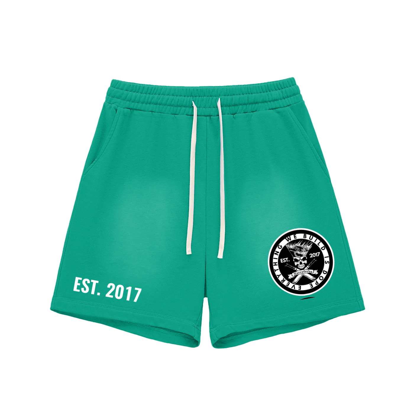 NARCOTECHS Fade Raw Edge Cotton Shorts