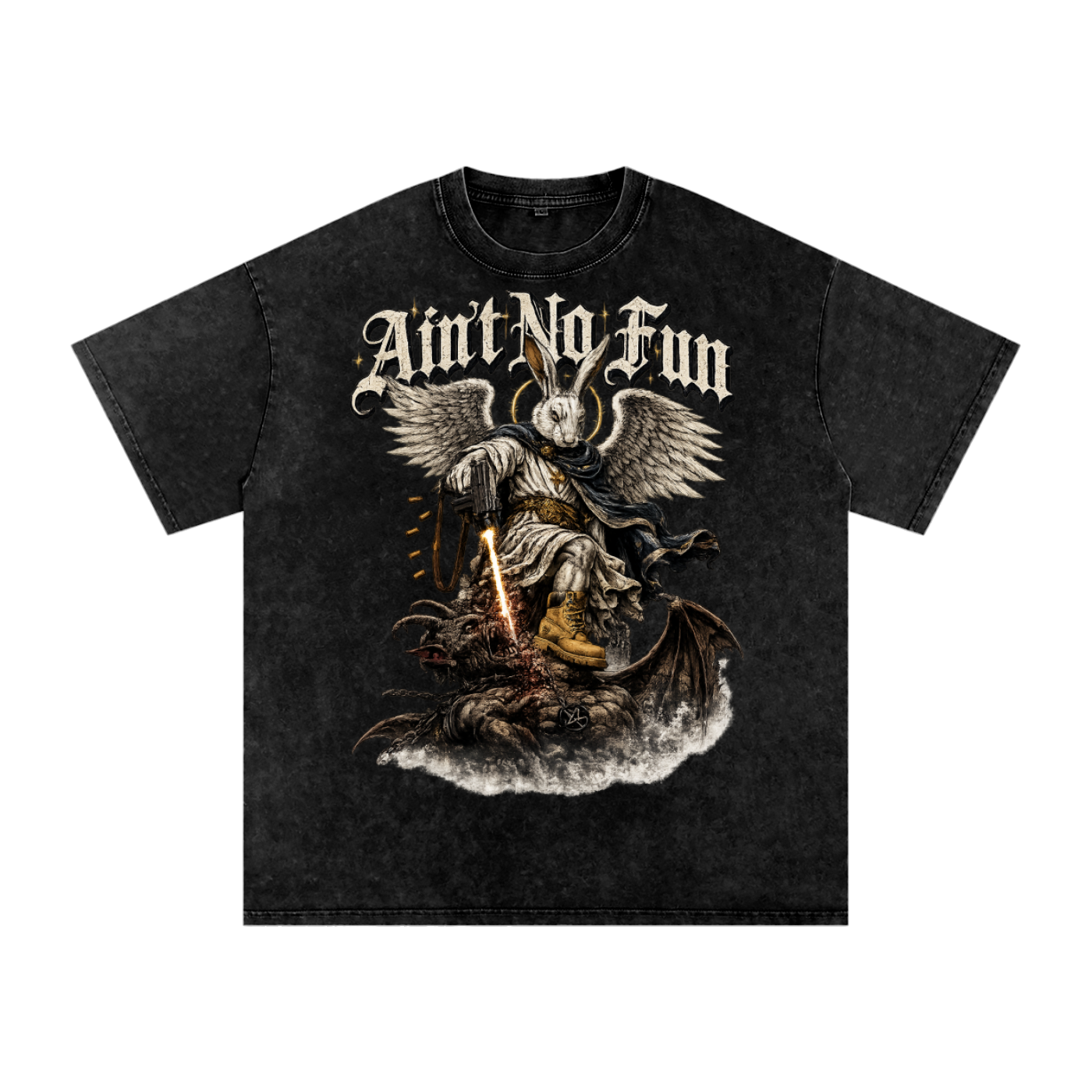 NEW RABBIT Snow Washed Oversized Cotton T-Shirt