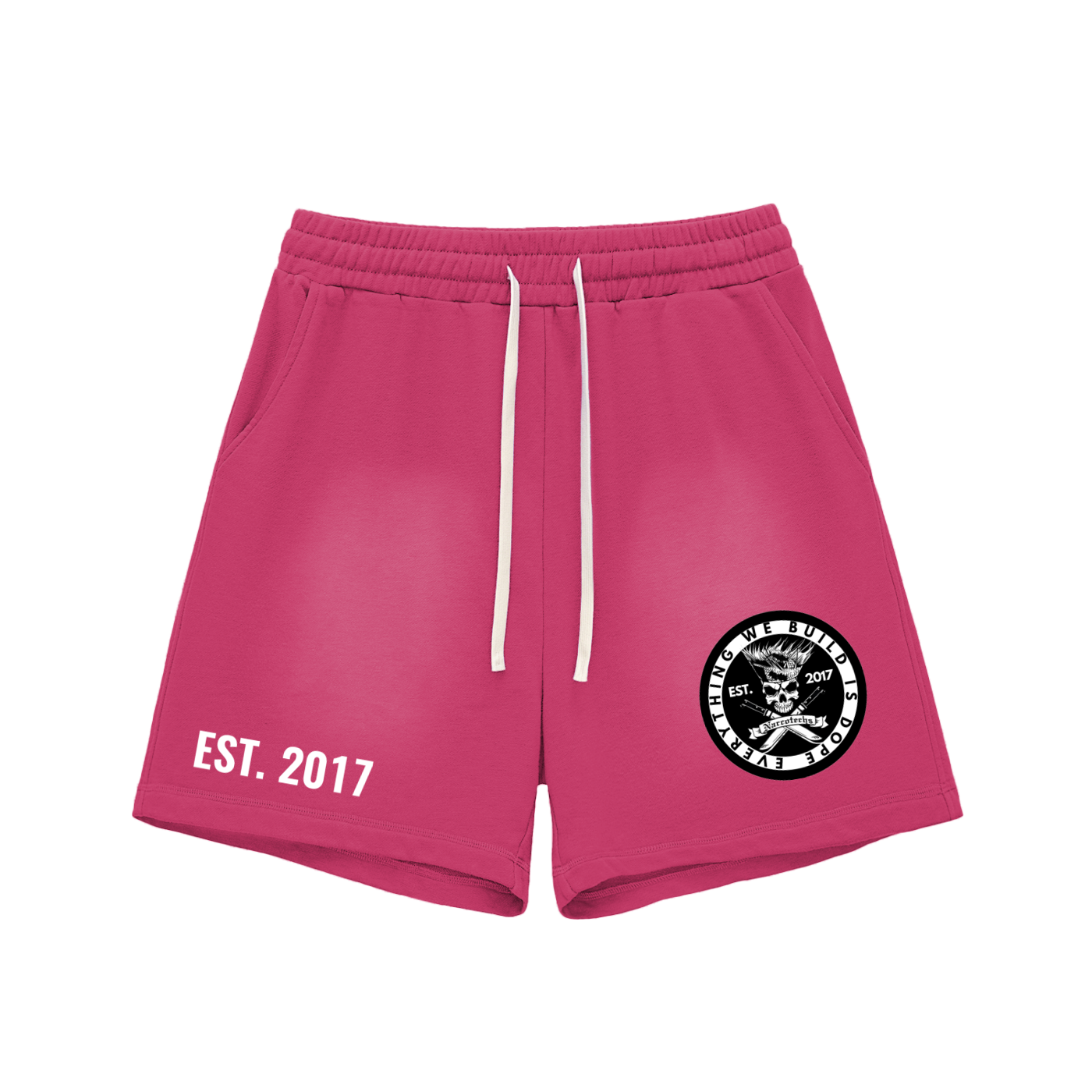 NARCOTECHS (*SIZE UP FOR BEST FIT *)Fade Raw Edge Cotton Shorts (*SIZE UP FOR BEST FIT*)