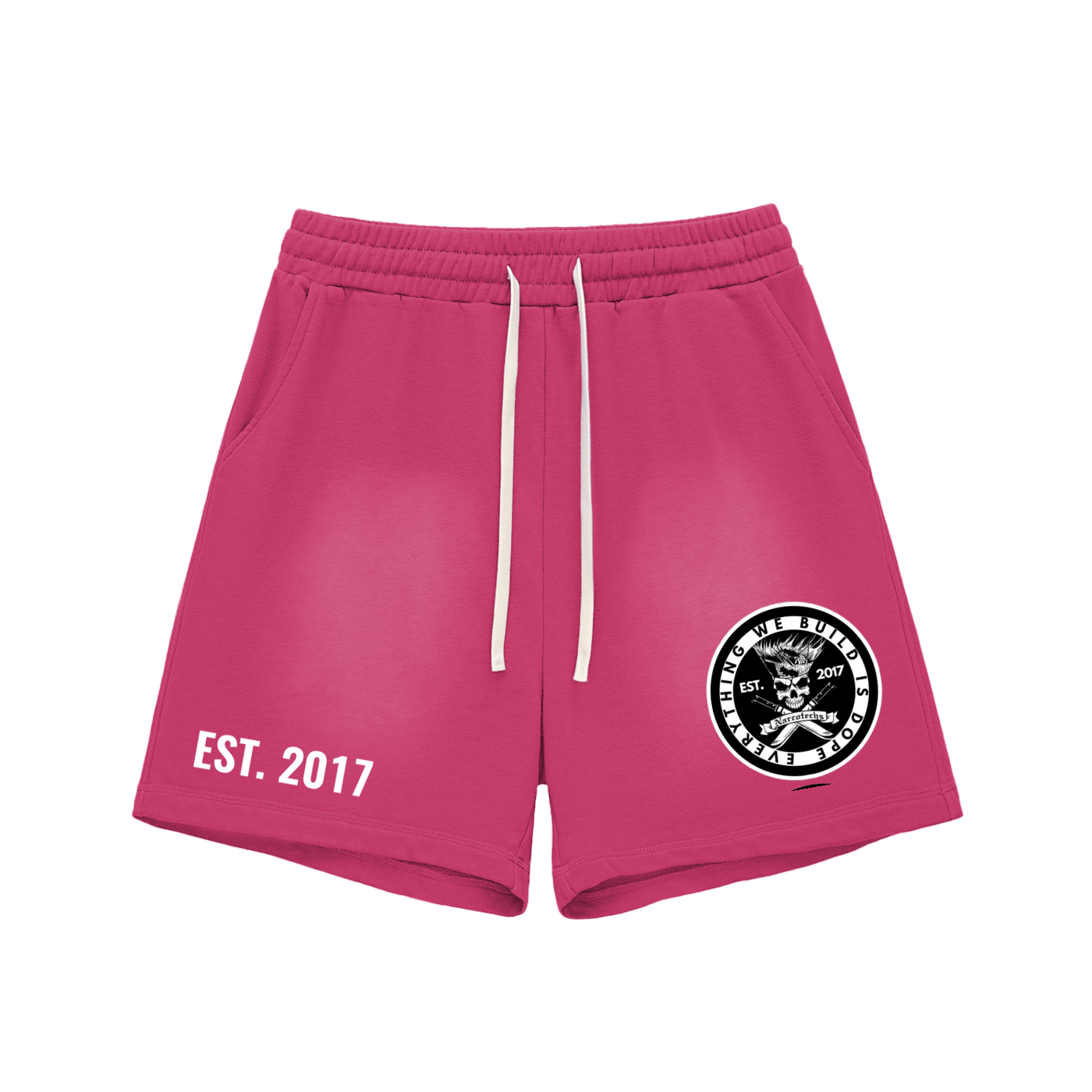 NARCOTECHS Fade Raw Edge Cotton Shorts
