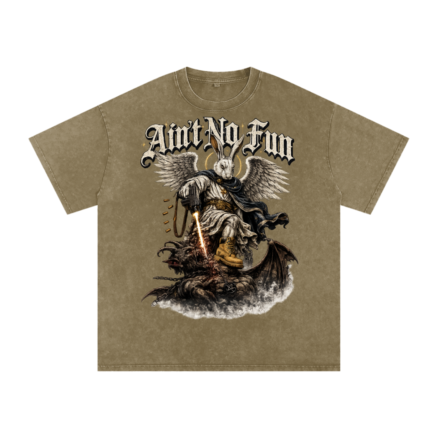 NEW RABBIT Snow Washed Oversized Cotton T-Shirt