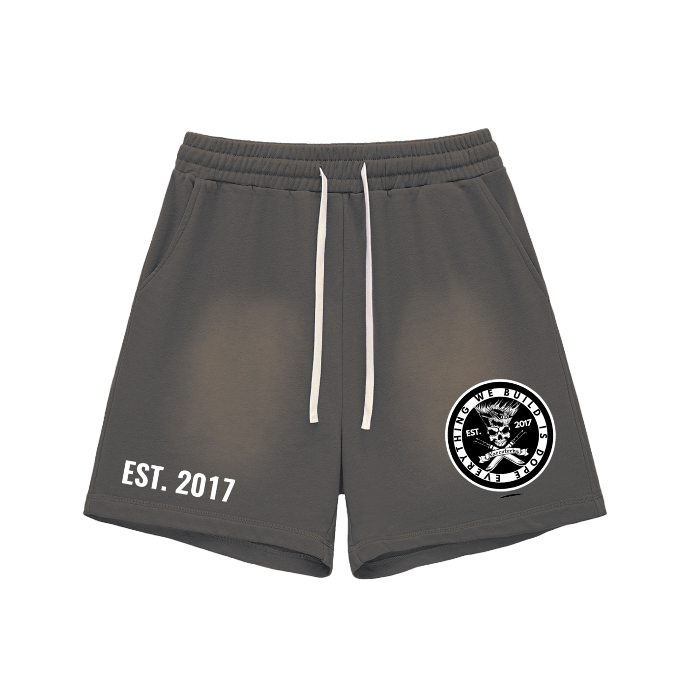 NARCOTECHS Fade Raw Edge Cotton Shorts