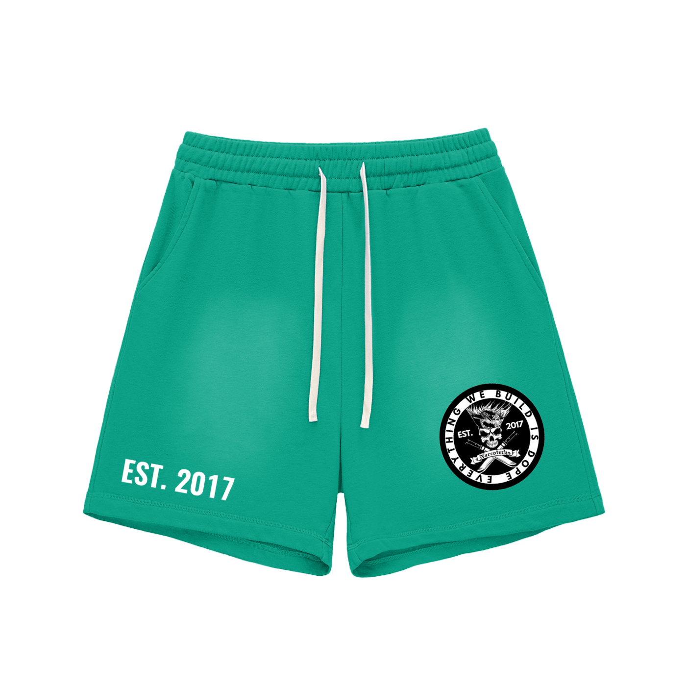 NARCOTECHS (*SIZE UP FOR BEST FIT *)Fade Raw Edge Cotton Shorts (*SIZE UP FOR BEST FIT*)