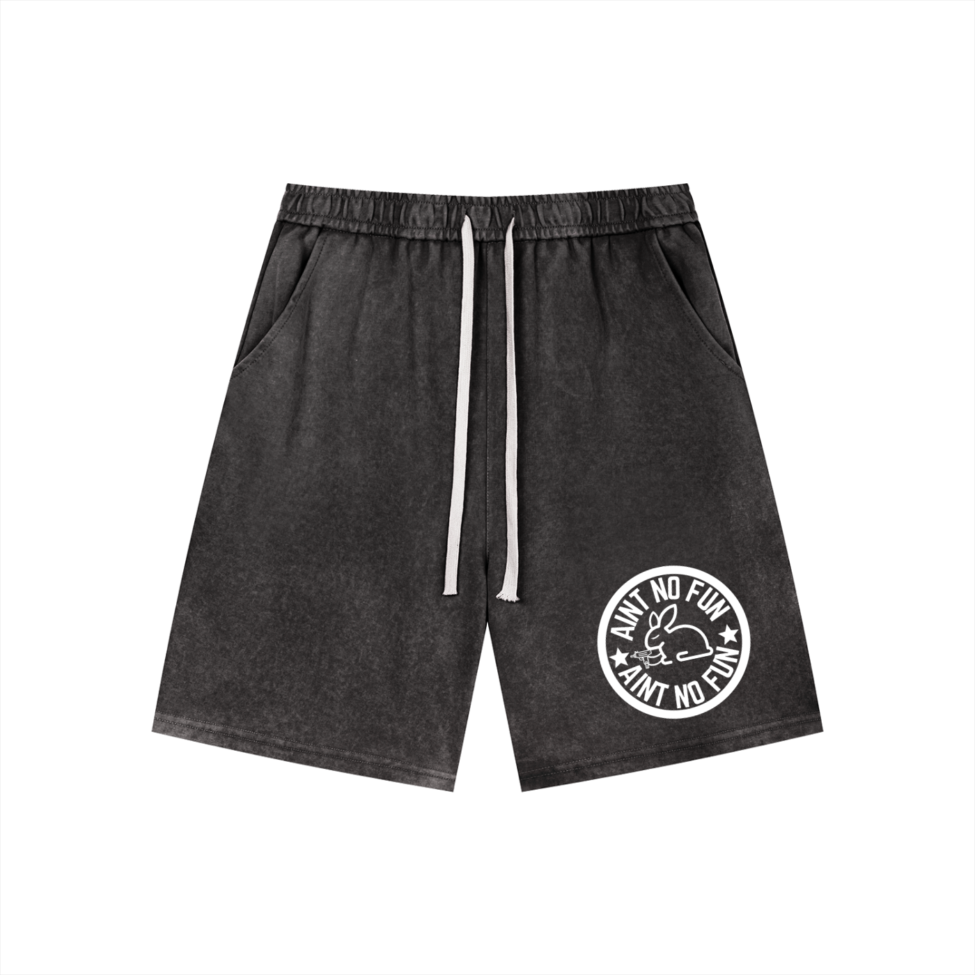 AIN'T NO FUN Men’s (*SIZE UP FOR BEST FIT *)Vintage Wash Drawstring Shorts