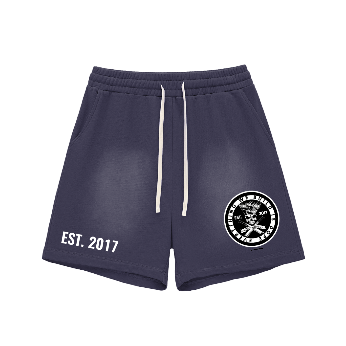 NARCOTECHS Fade Raw Edge Cotton Shorts