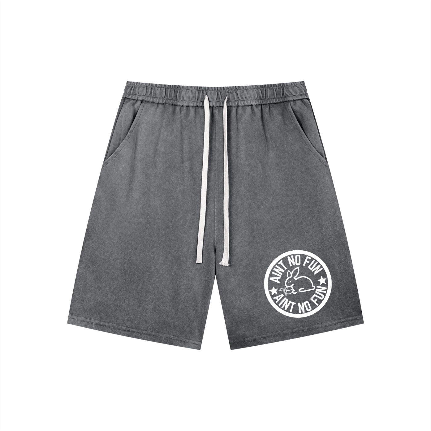 AIN'T NO FUN Men’s (*SIZE UP FOR BEST FIT *)Vintage Wash Drawstring Shorts