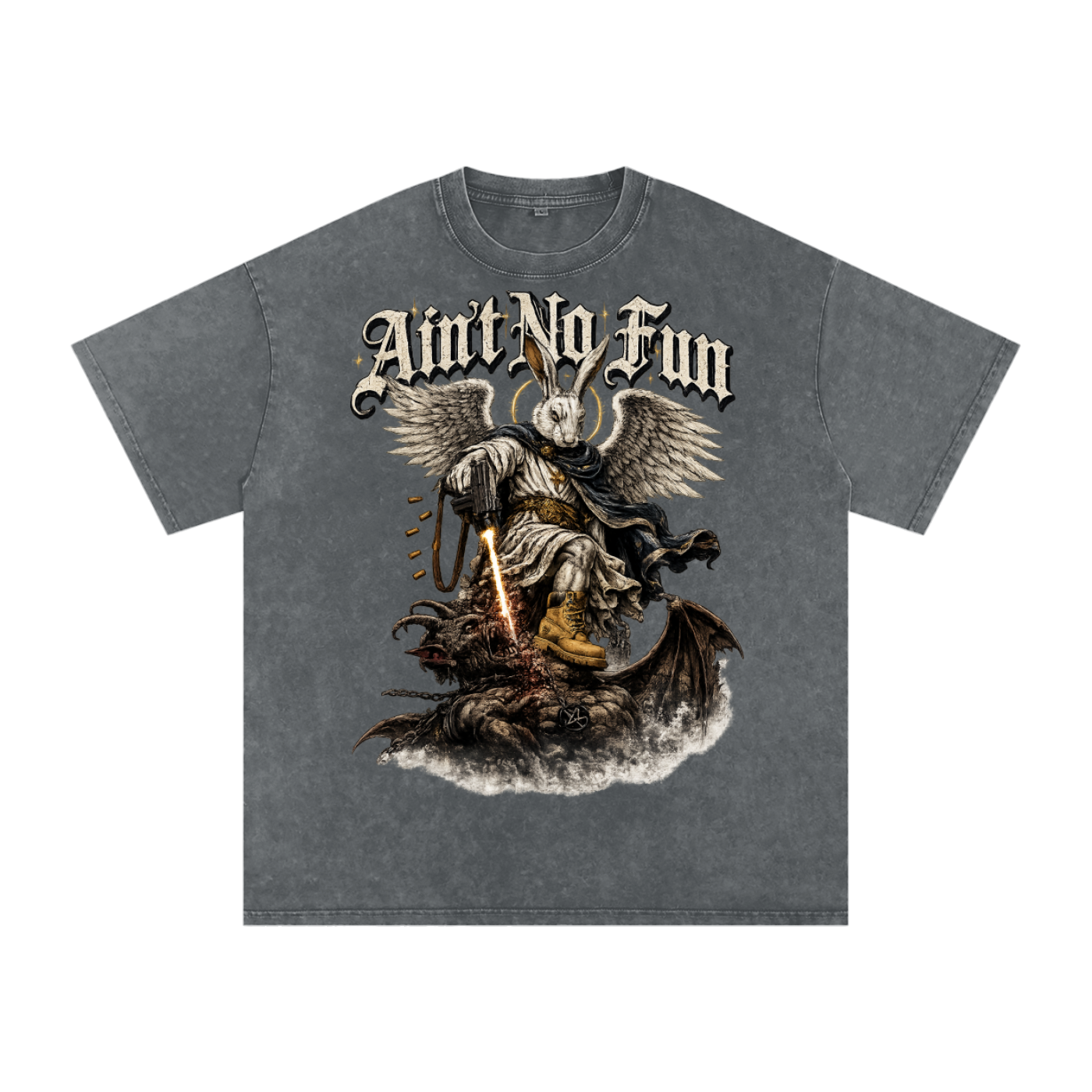 NEW RABBIT Snow Washed Oversized Cotton T-Shirt